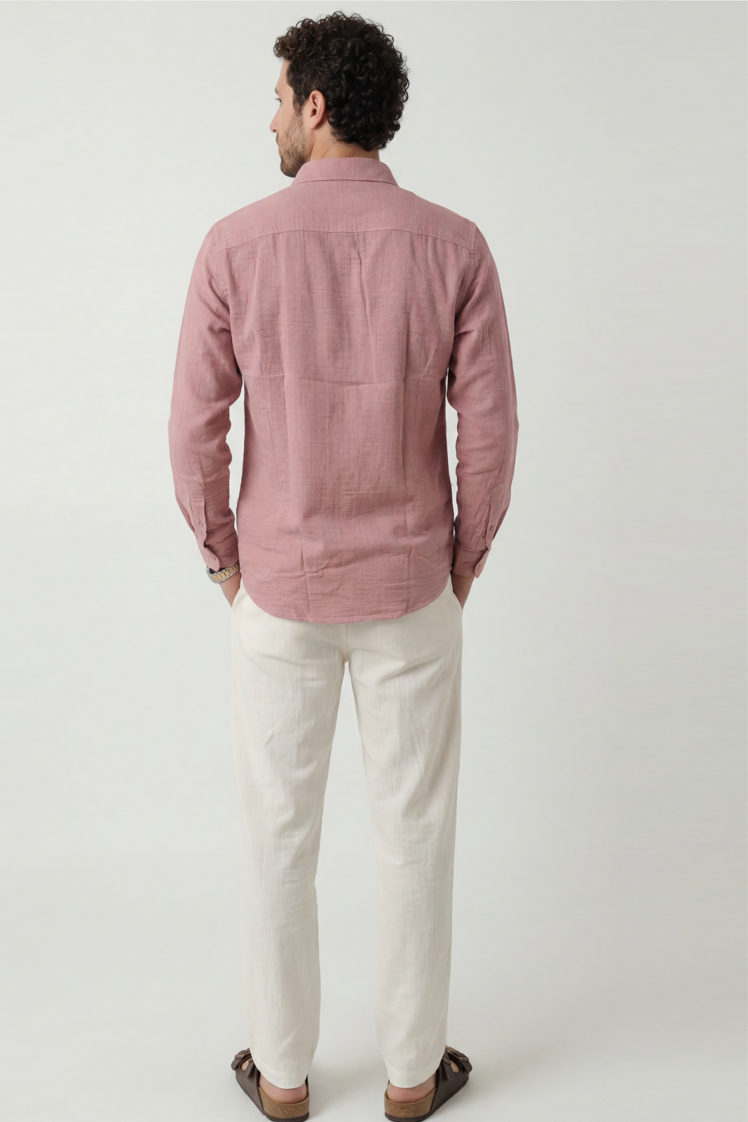 Pink Double Cloth Solid Shirt – Regular Fit
