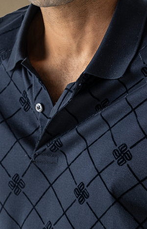 Navy Flock Polo