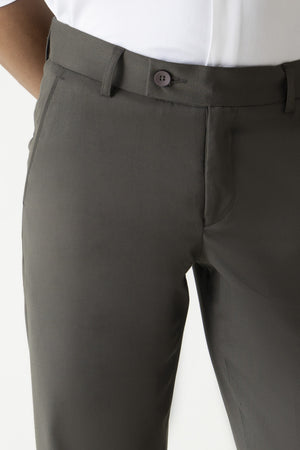 Flat Front Comfort Regular Dark Grey Colour Formal Trouser