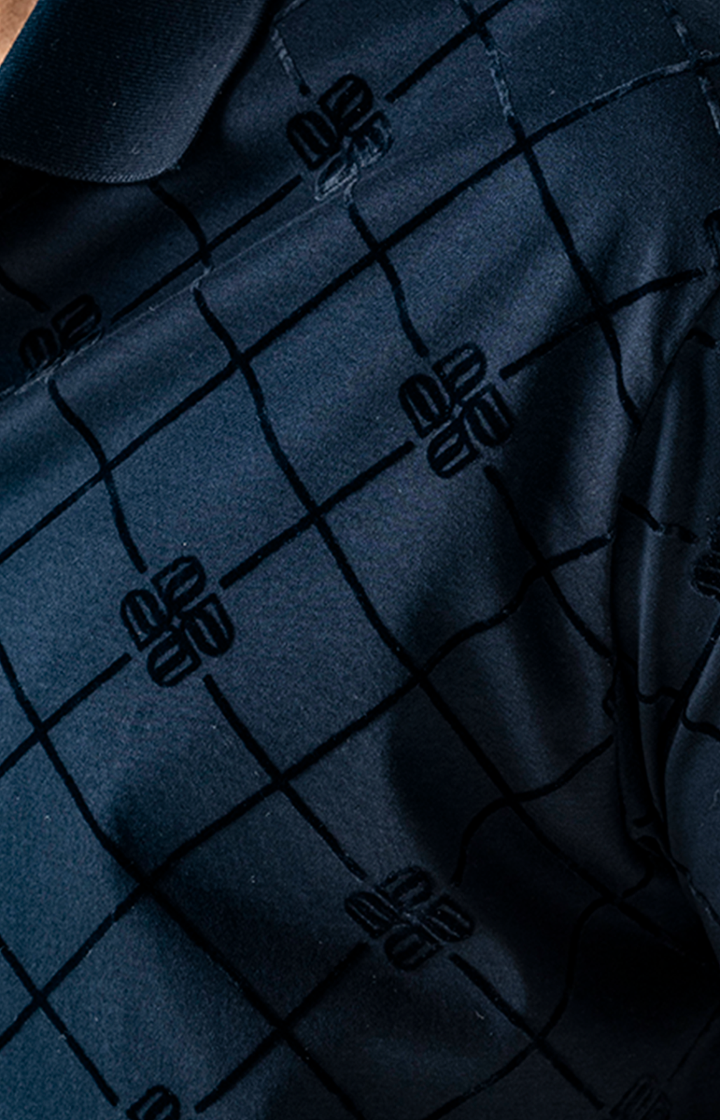 Navy Flock Polo