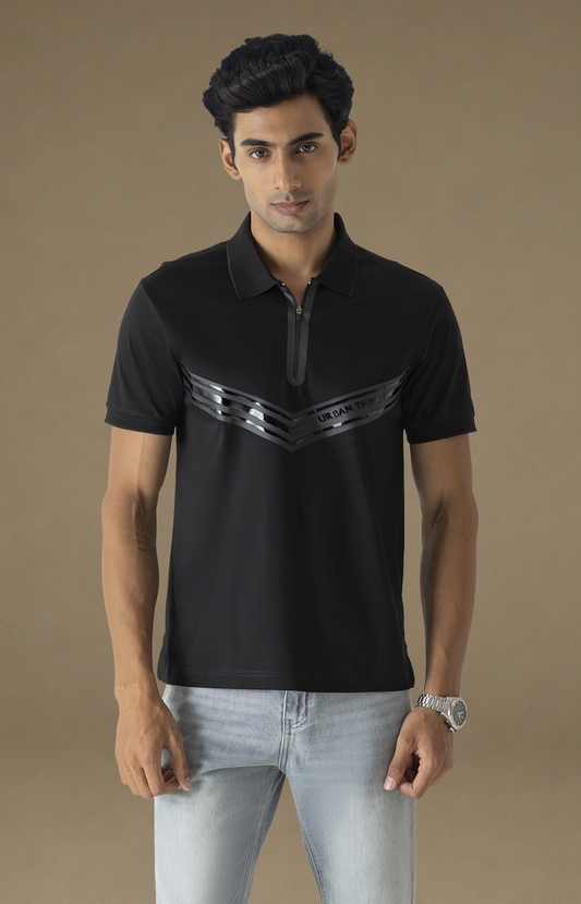 Noir Zip Polo