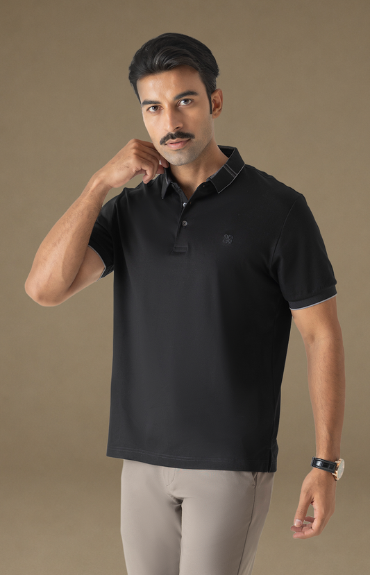 Noir Check Polo