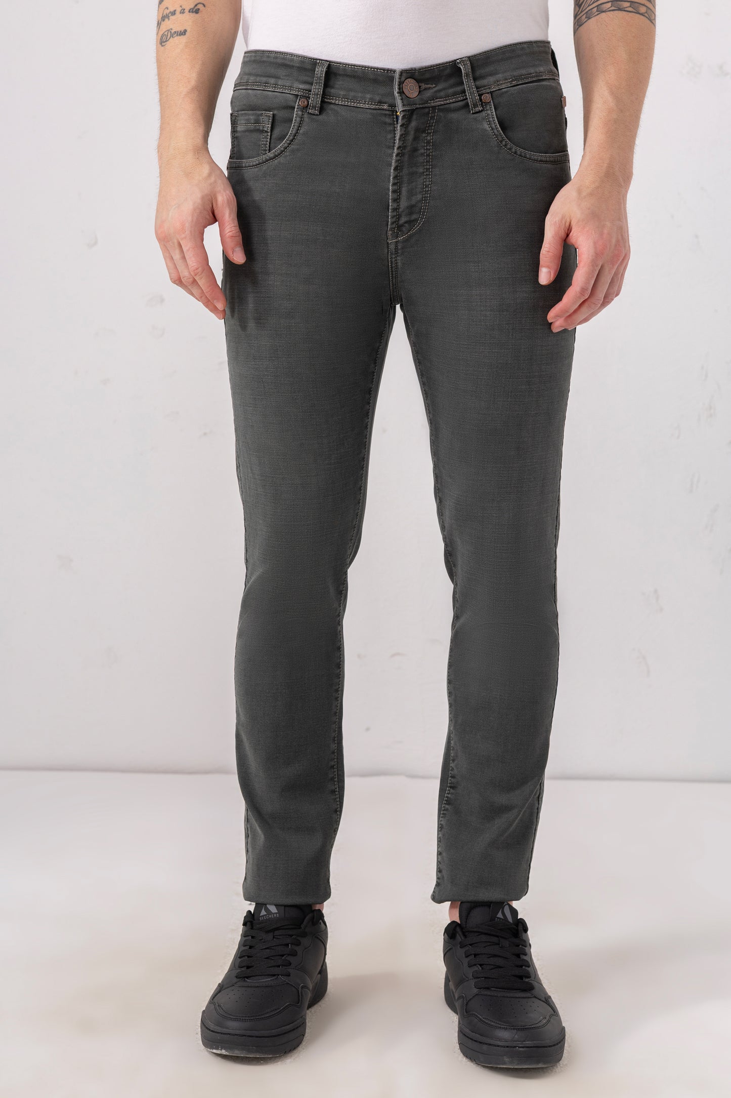 Urban Thing Graphite Grey Slim Fit Denim – Modern Utility in Motion