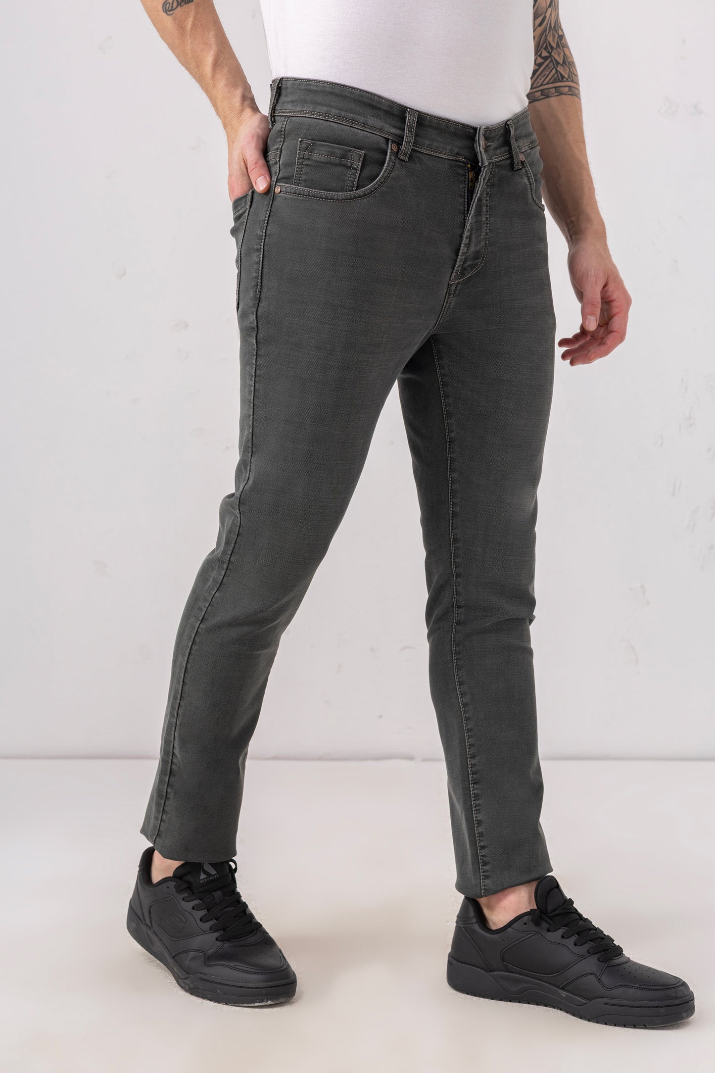 Urban Thing Graphite Grey Slim Fit Denim – Modern Utility in Motion