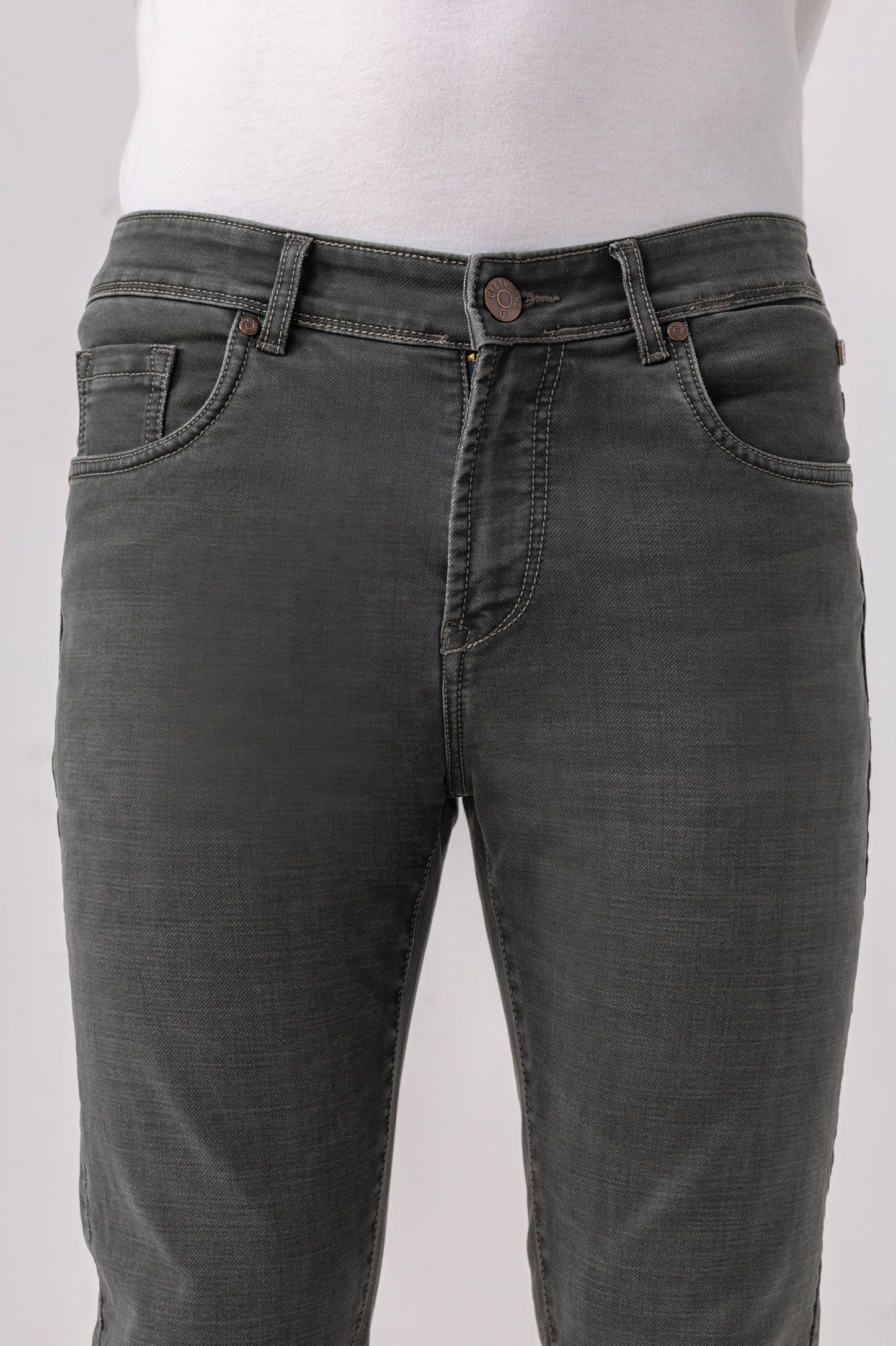 Urban Thing Graphite Grey Slim Fit Denim – Modern Utility in Motion