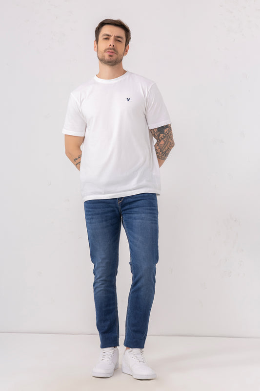 Urban Thing Mid Blue Stretch Denim Jeans – Whisker Washed Perfection