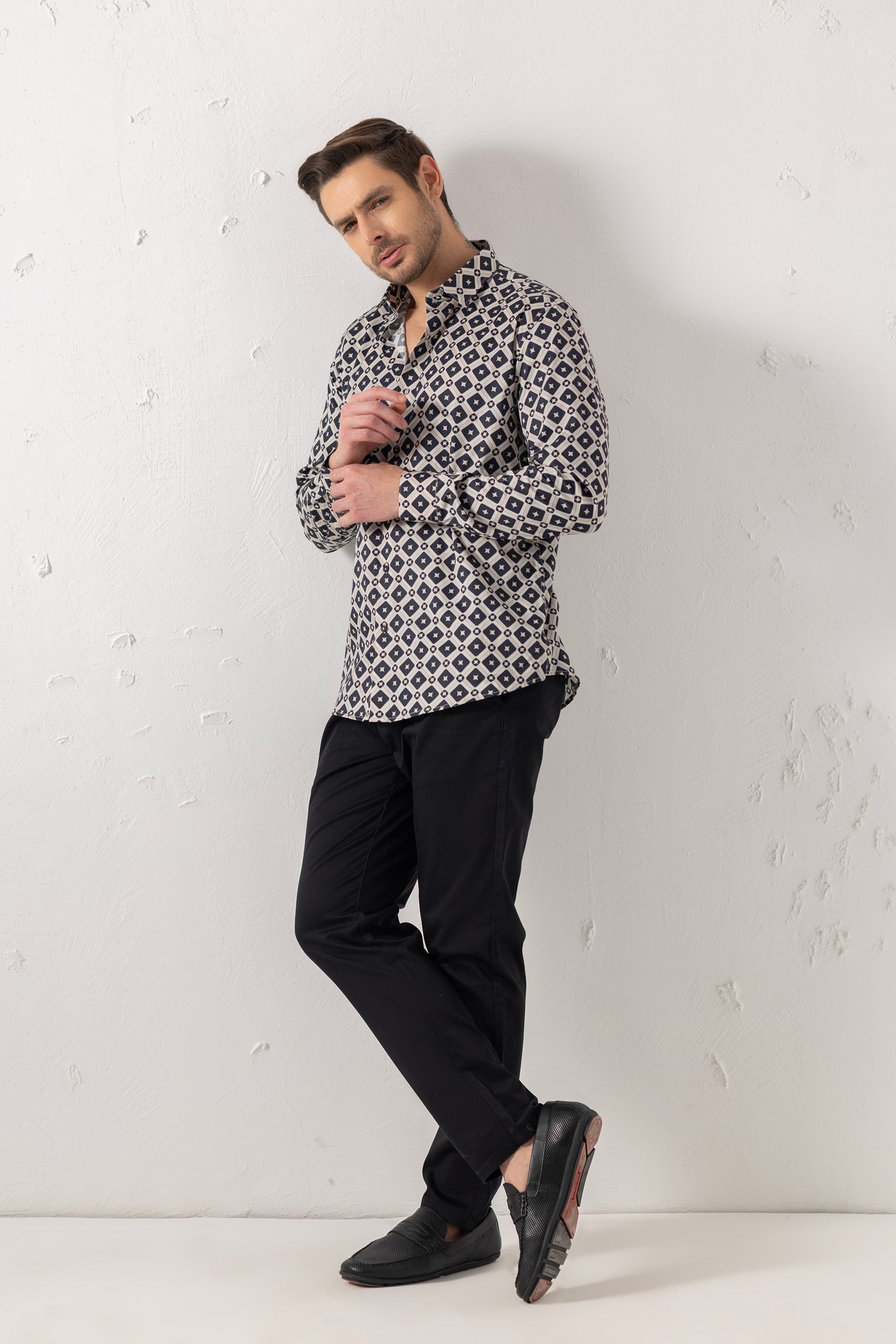 Geometric Precision Diamond Pattern Excellence Shirt. Vyne by Urban Thing.