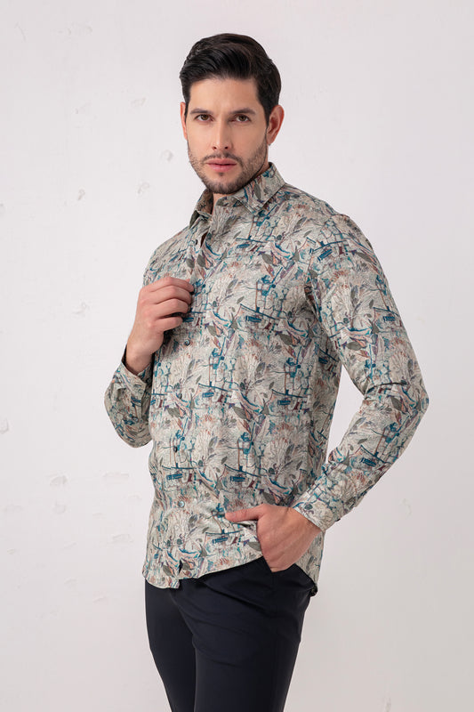 Botanical Elegance 100% Cotton Shirt. Vyne by Urban Thing.