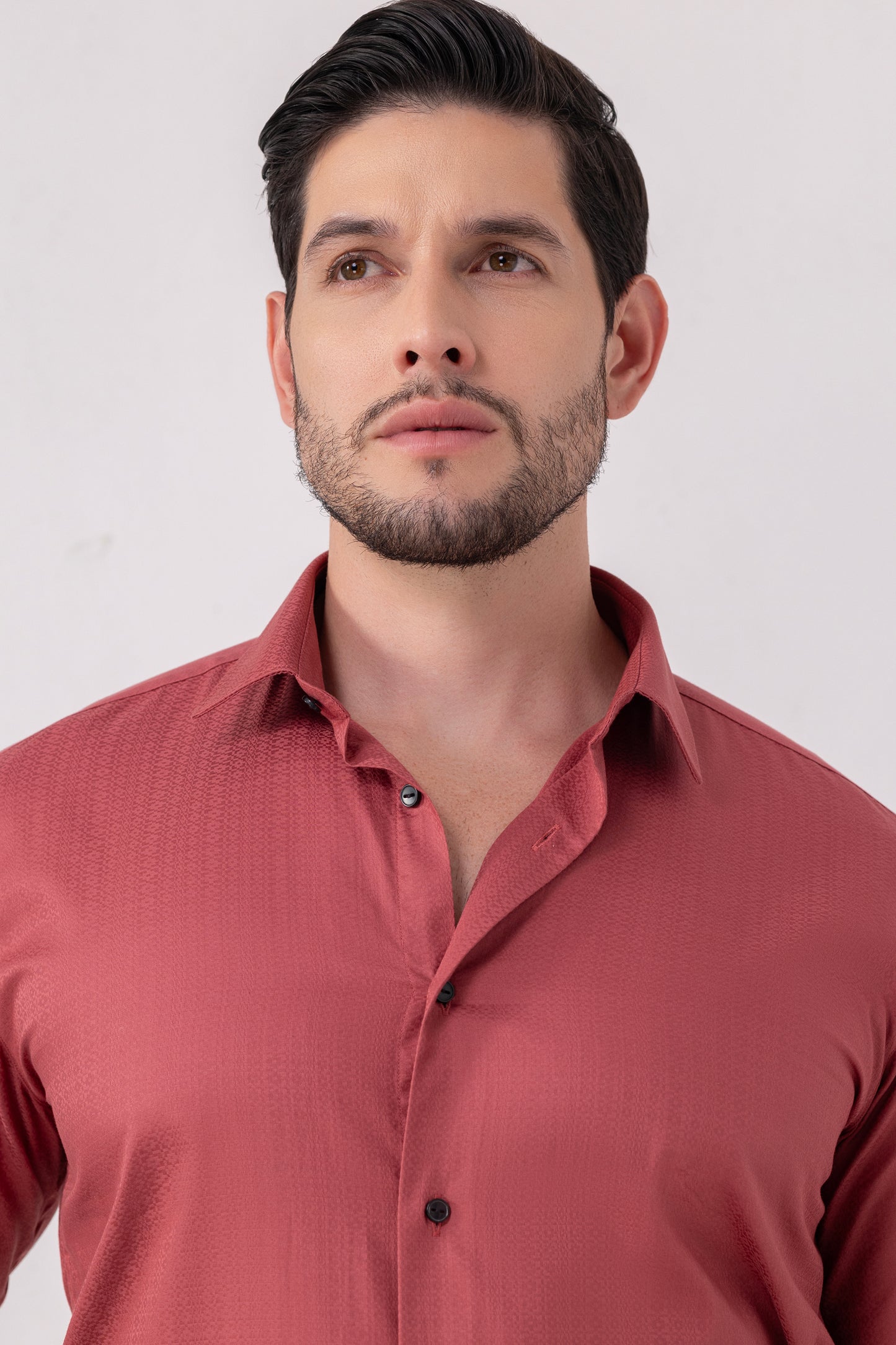 Rust Red Giza Cotton Formal Shirt. BE SHARP by Urban Thing.