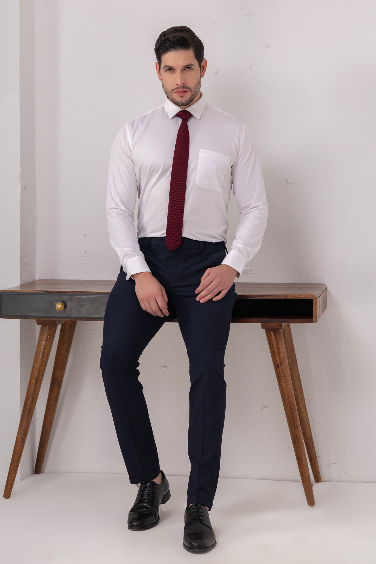 White Premium Blend Giza Cotton Formal Shirt. BE SHARP by Urban Thing.