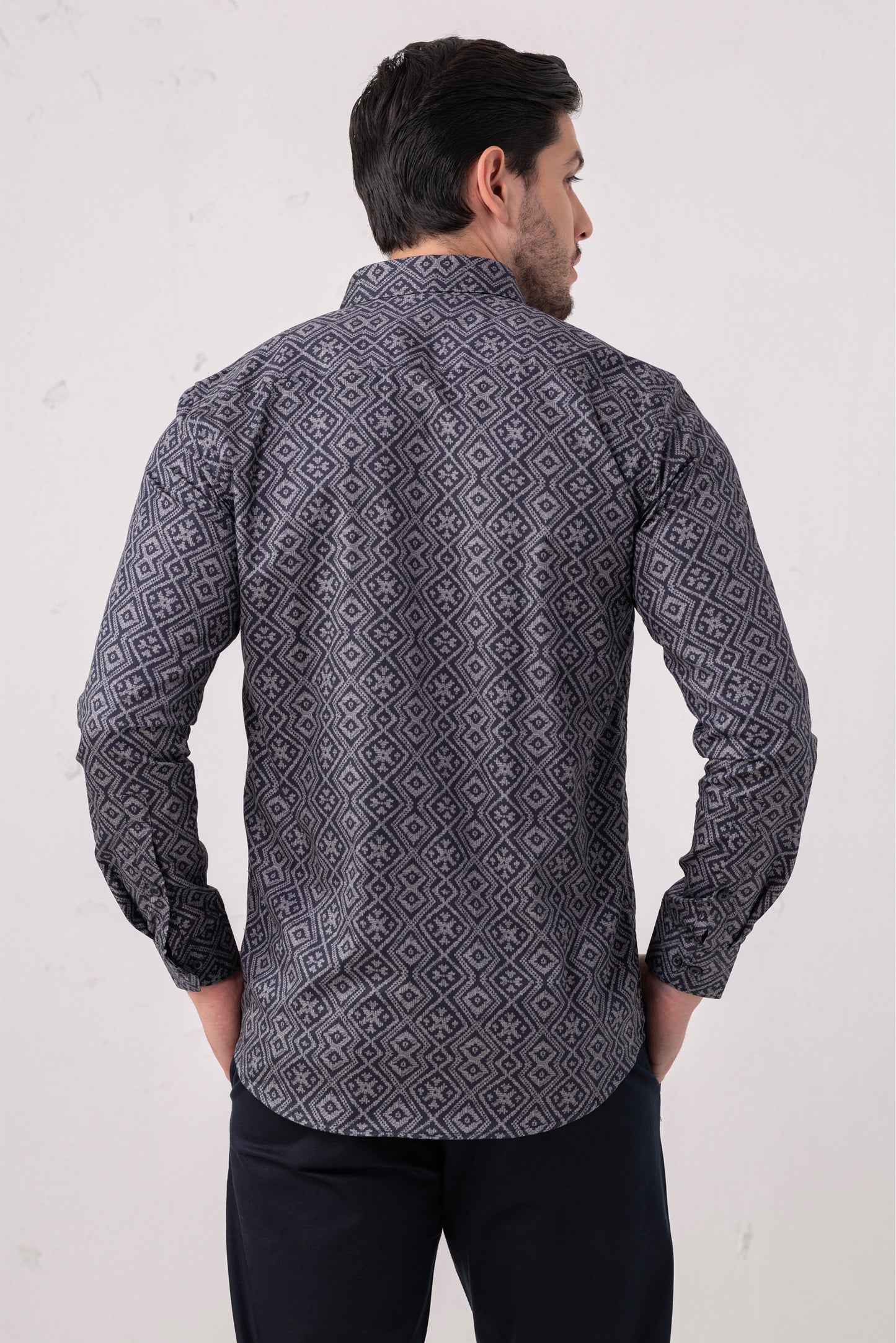 Maze Mastery: Geometric Labyrinth Cotton Shirt. Vyne by Urban Thing.