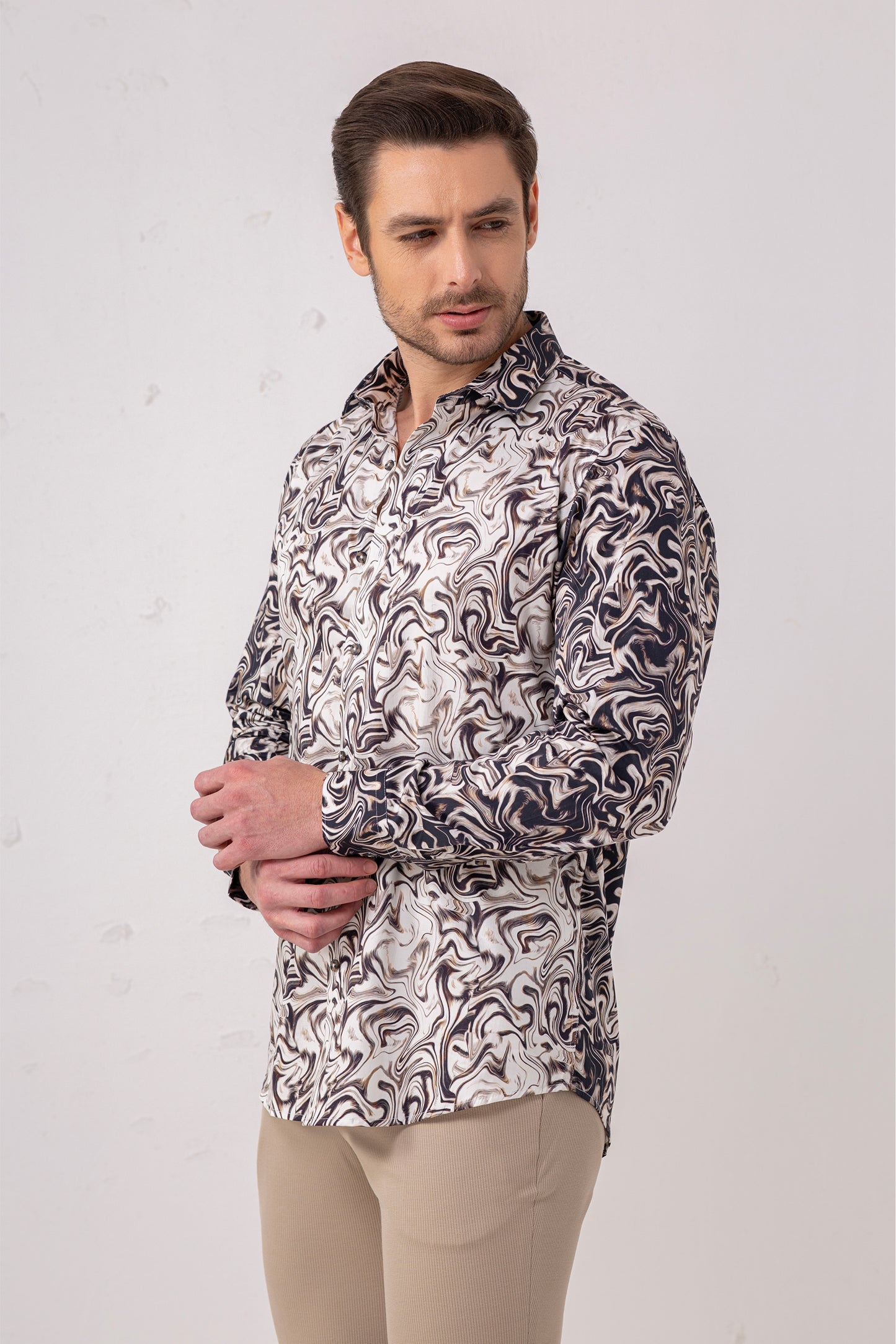 Marble Sophistication – 100% Cotton Abstract Artistry Shirt. Vyne by Urban Thing.