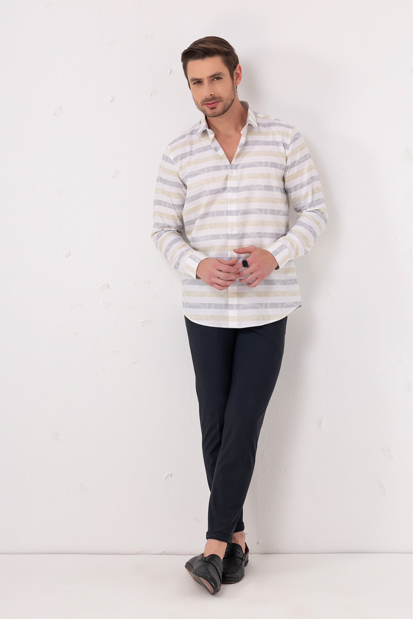 Professional Precision Flat Weave Cotton Shirt. Vyne by Urban Thing.