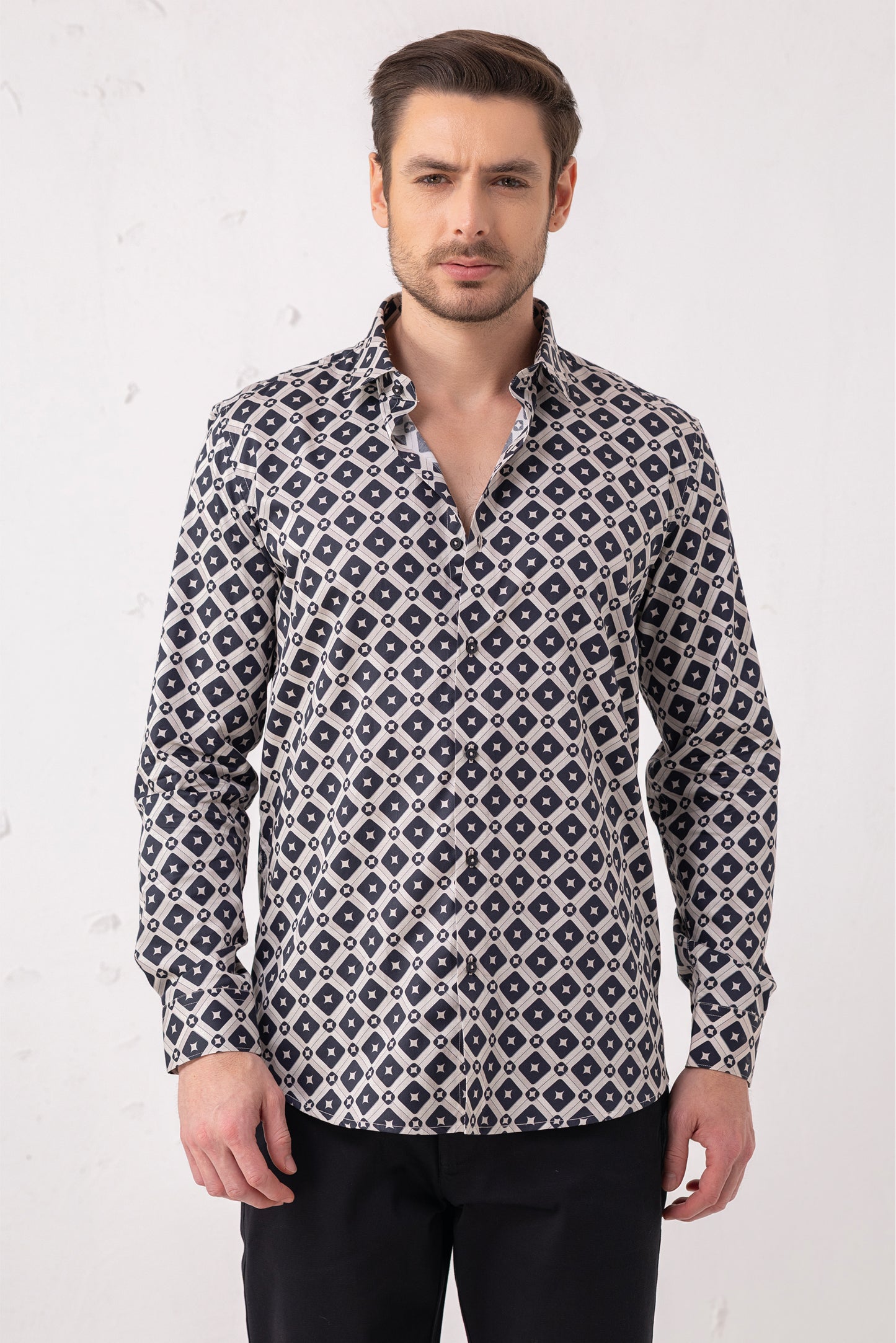Geometric Precision Diamond Pattern Excellence Shirt. Vyne by Urban Thing.