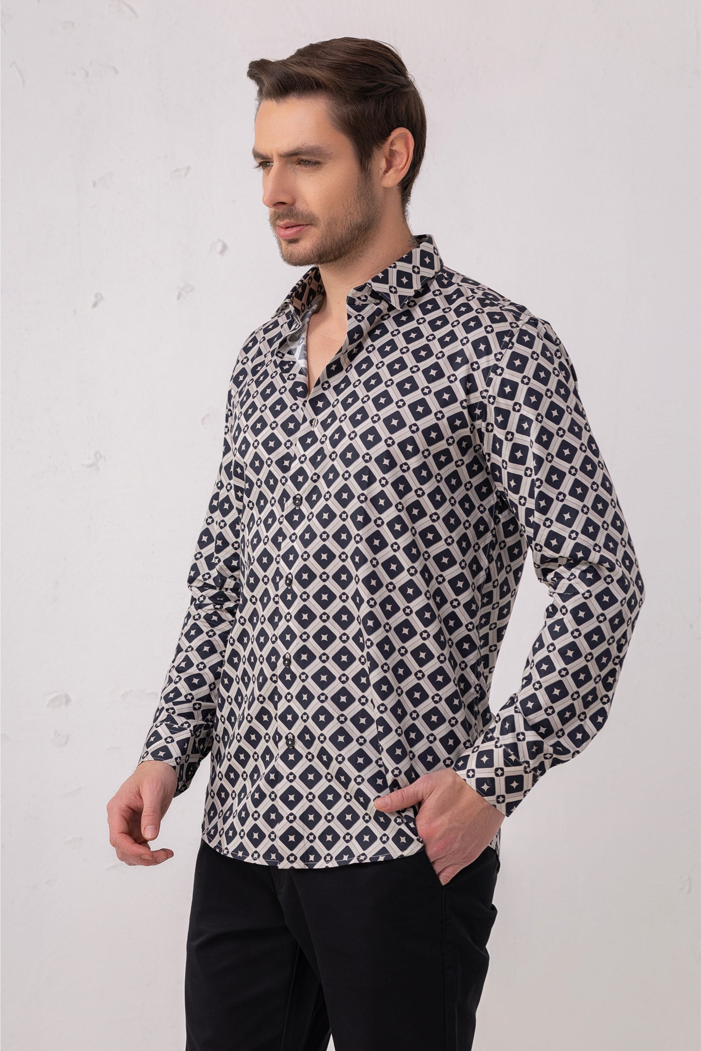 Geometric Precision Diamond Pattern Excellence Shirt. Vyne by Urban Thing.