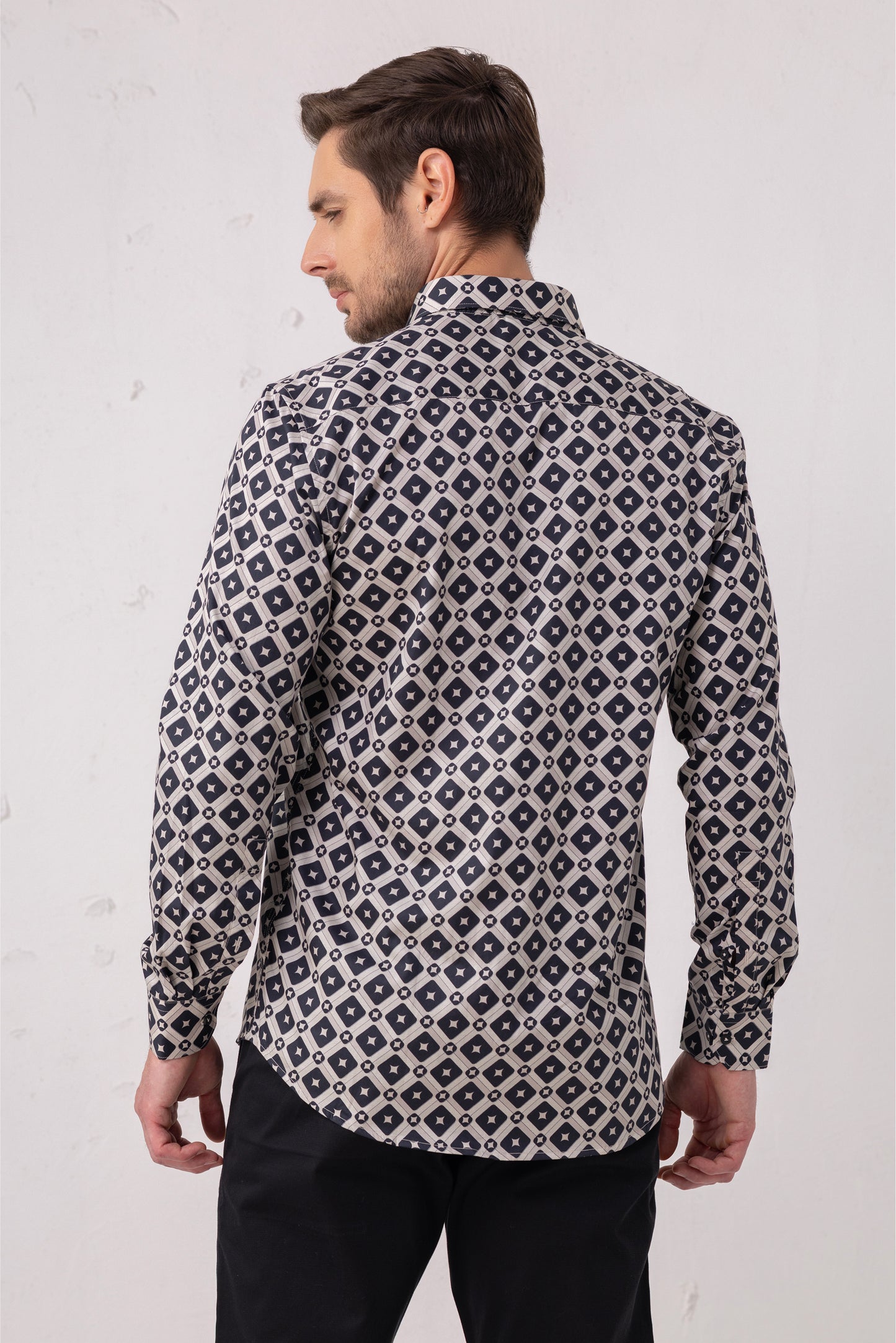 Geometric Precision Diamond Pattern Excellence Shirt. Vyne by Urban Thing.