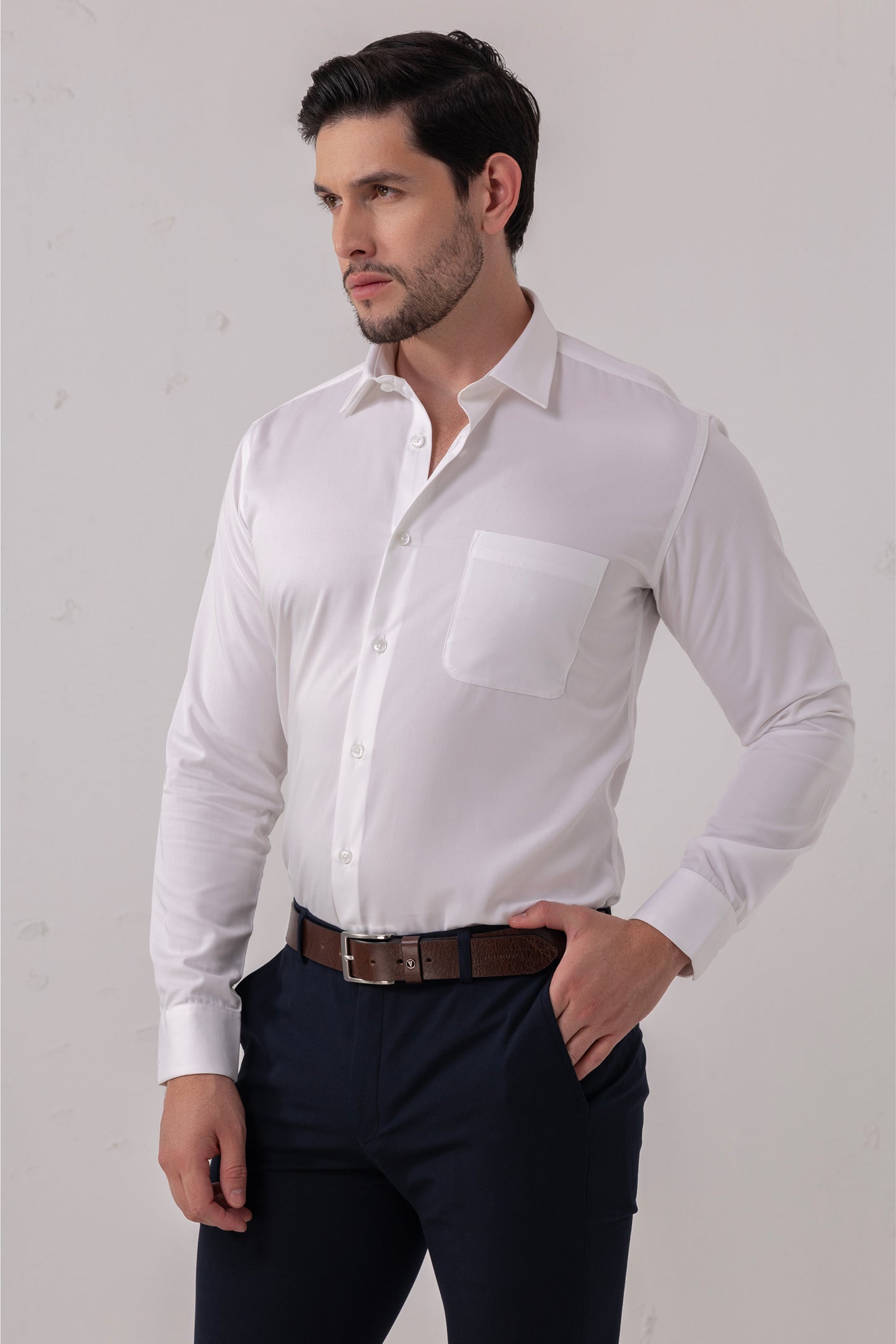 White Premium Blend Giza Cotton Formal Shirt. BE SHARP by Urban Thing.