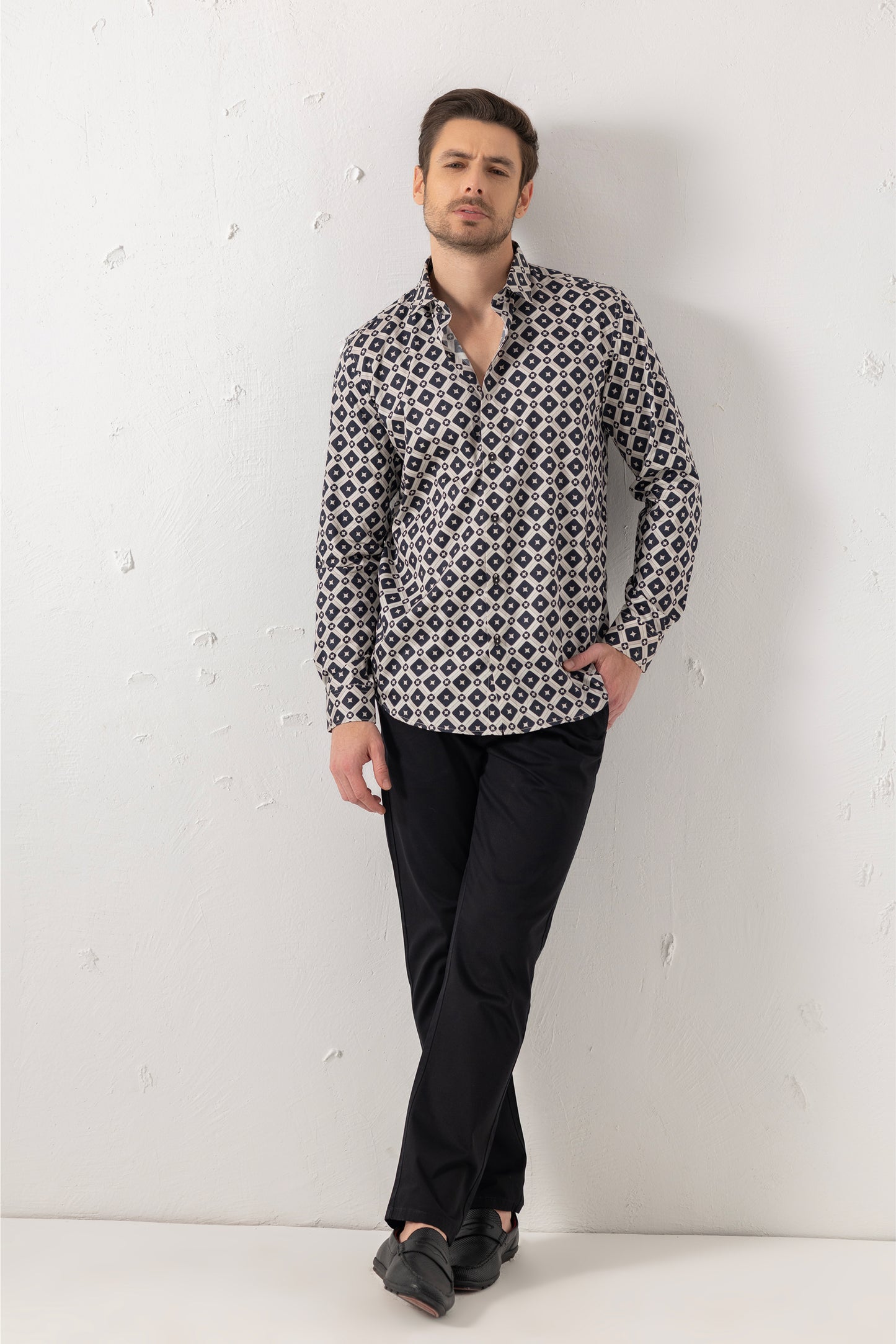 Geometric Precision Diamond Pattern Excellence Shirt. Vyne by Urban Thing.