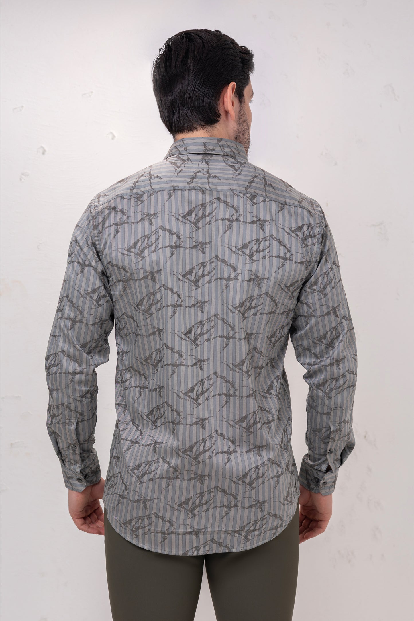 Geometric Mastery Grey Flat Weave Shirt. Vyne by Urban Thing.