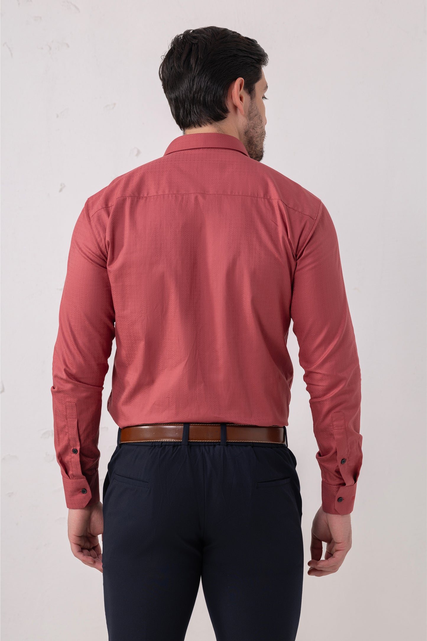 Rust Red Giza Cotton Formal Shirt. BE SHARP by Urban Thing.