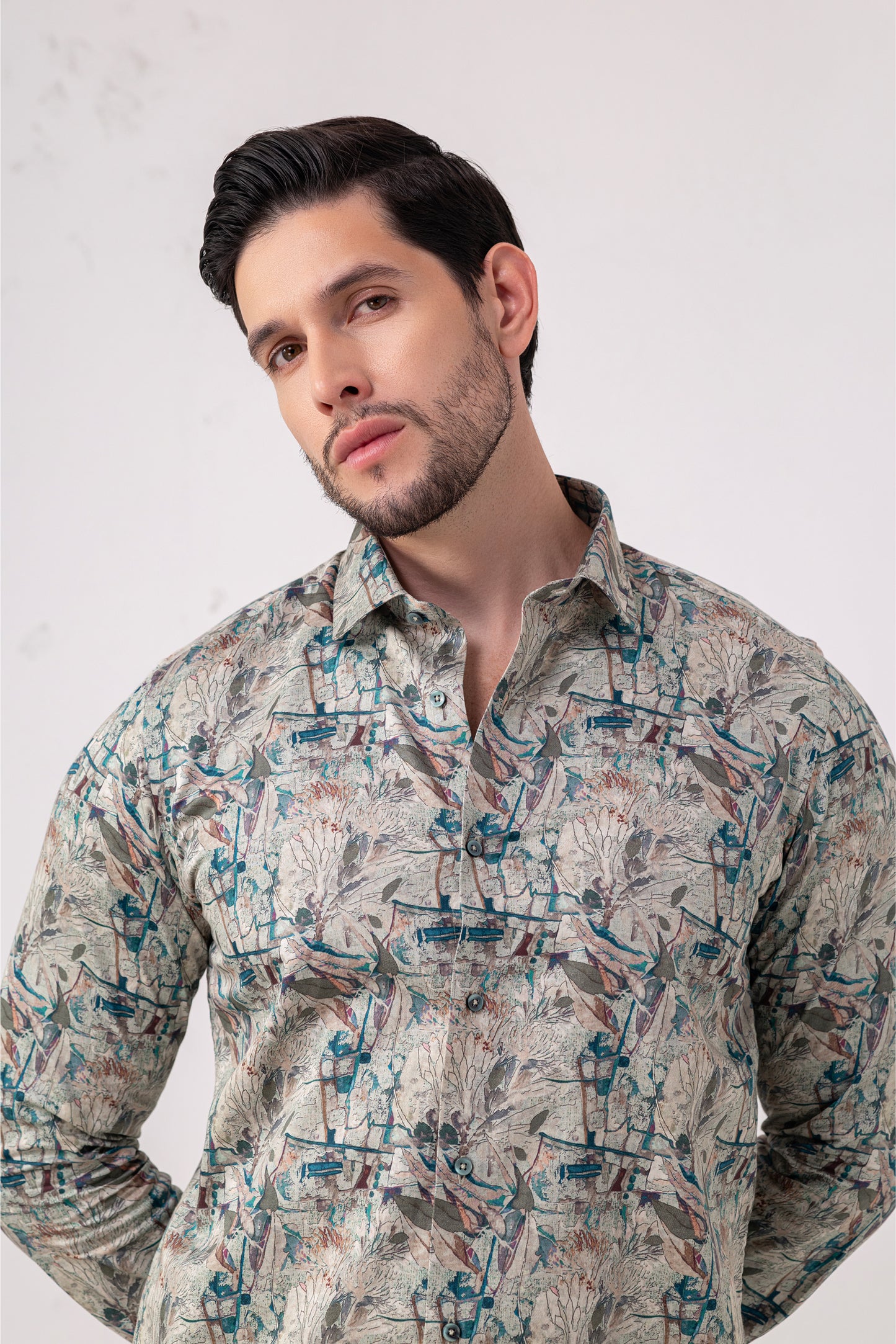 Botanical Elegance 100% Cotton Shirt. Vyne by Urban Thing.