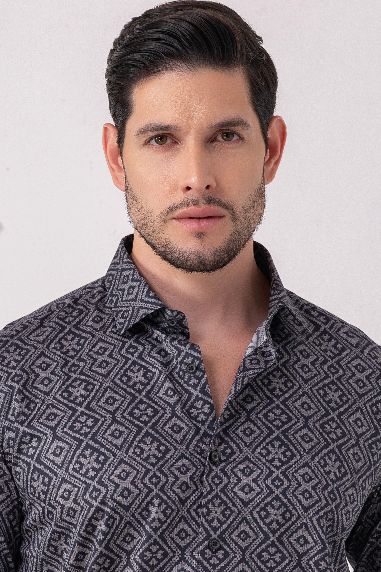 Maze Mastery: Geometric Labyrinth Cotton Shirt. Vyne by Urban Thing.