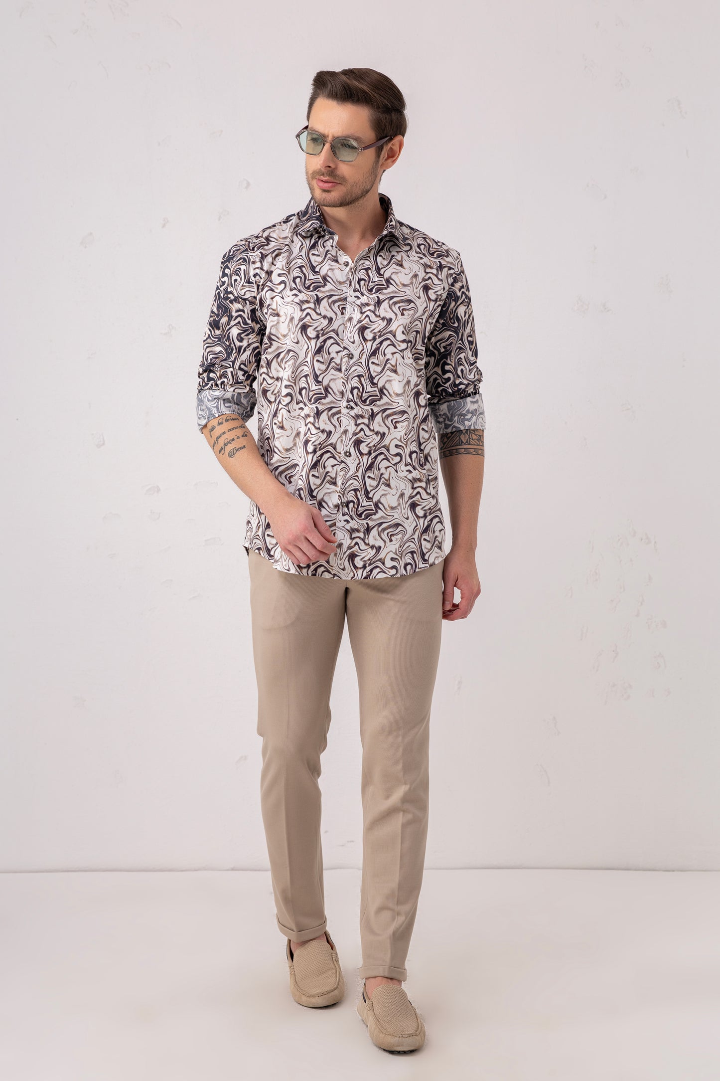 Marble Sophistication – 100% Cotton Abstract Artistry Shirt. Vyne by Urban Thing.