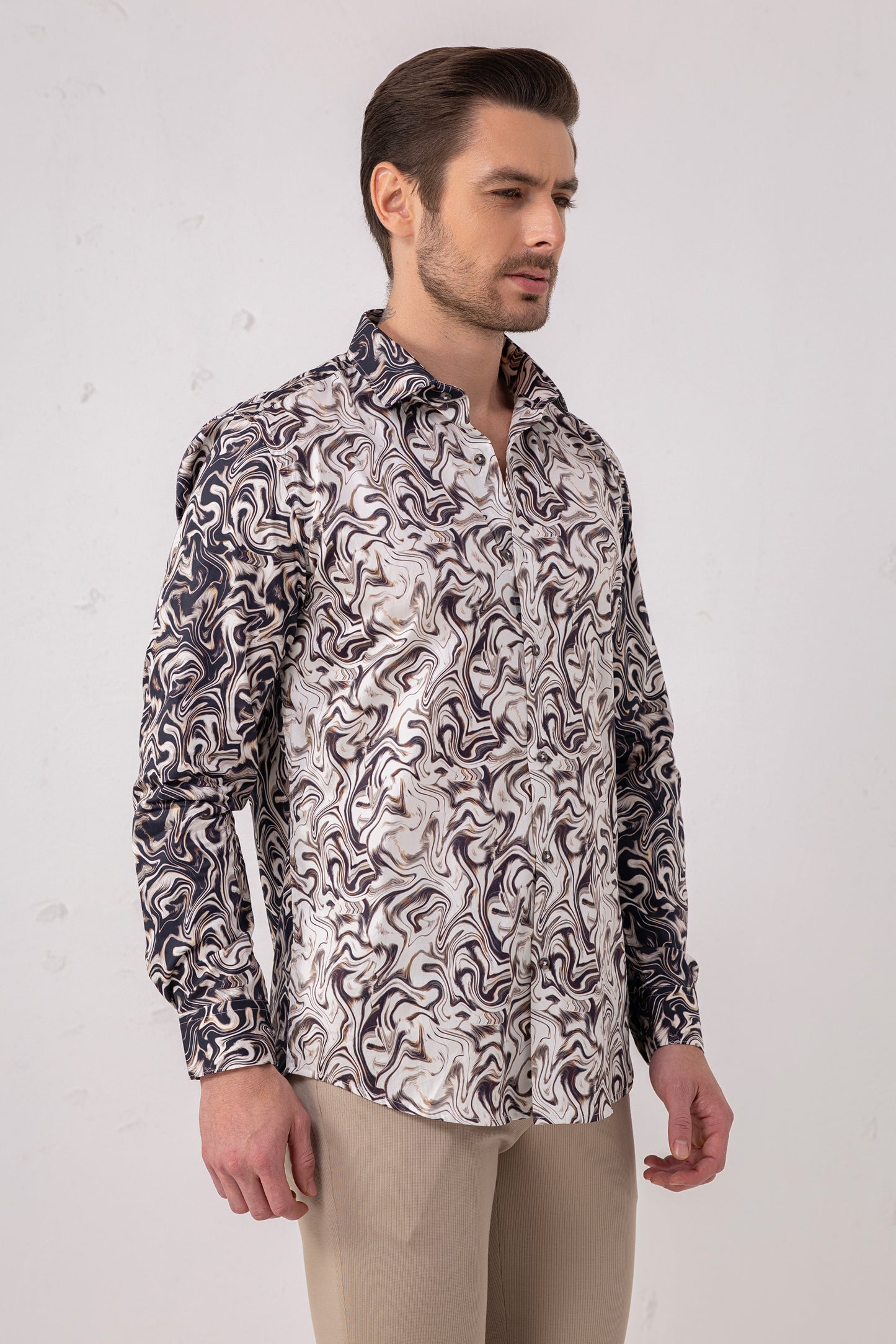Marble Sophistication – 100% Cotton Abstract Artistry Shirt. Vyne by Urban Thing.