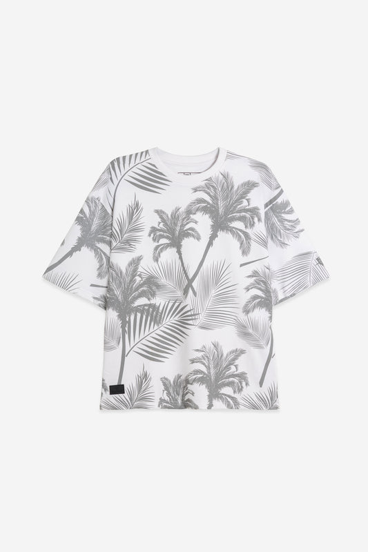 Palm Print All Over Oversized Tee