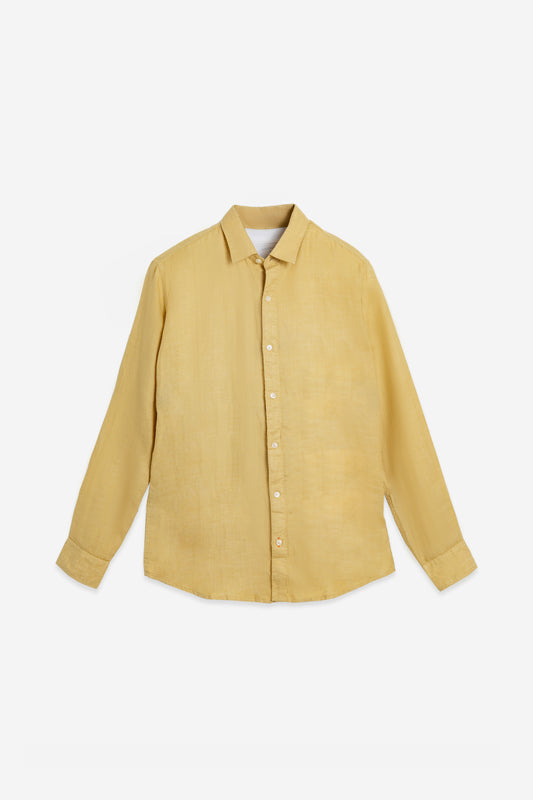 Mustard Yellow European Linen Shirt