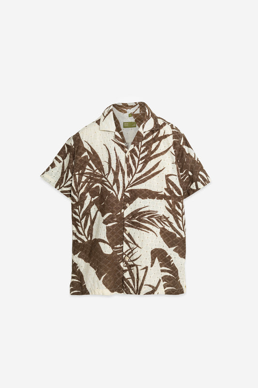 Urban Thing 100% Cotton Crochet Tropical Print Shirt