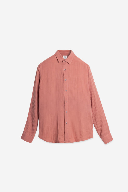 Dusty Seersucker Shirt – 100% Double-Layer Cotton