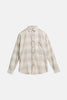 Azure Harmony: Cotton Blend Light Brown Check Shirt