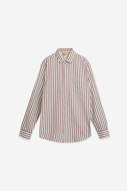 Striped Cotton Shirt in Rust
