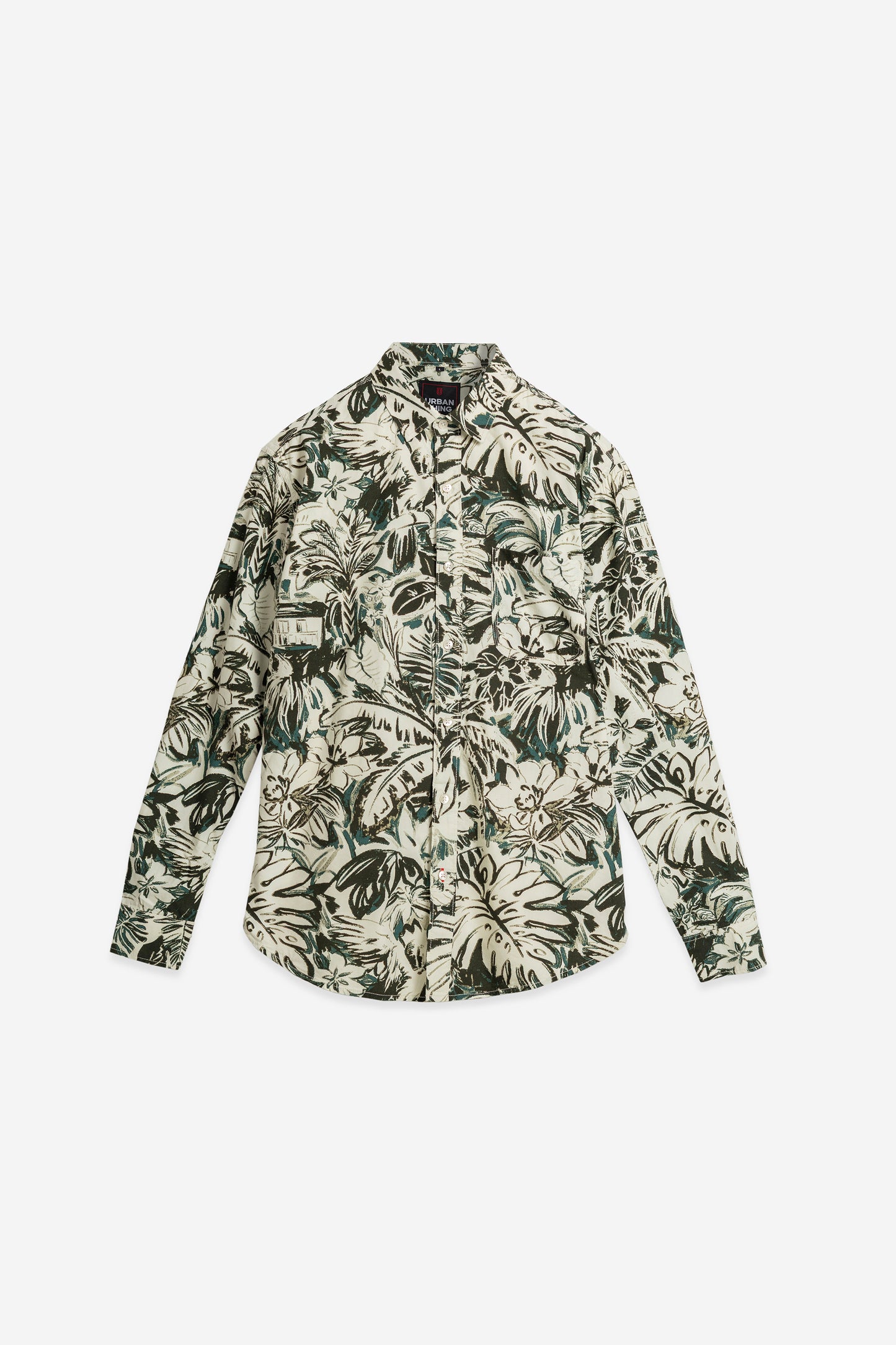 100% Cotton Tropical Noir Printed Casual Shirt – High-Density Fabric
