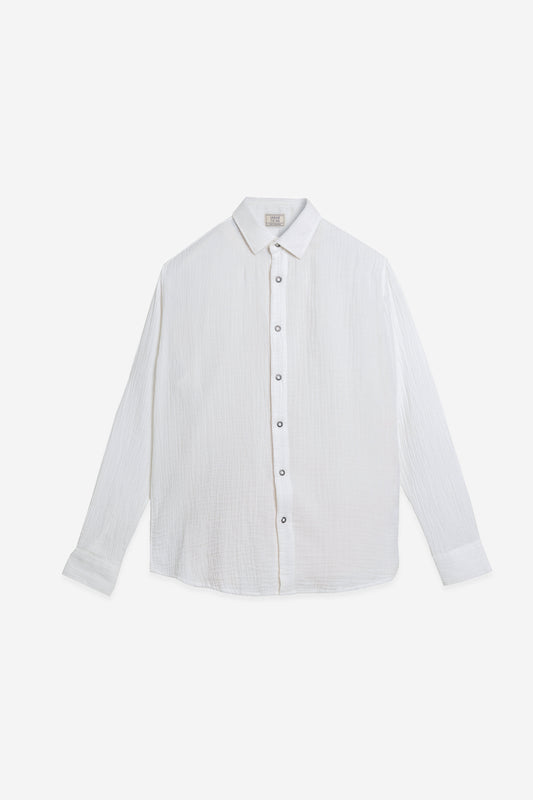 Double Cloth Breeze White Casual Shirt