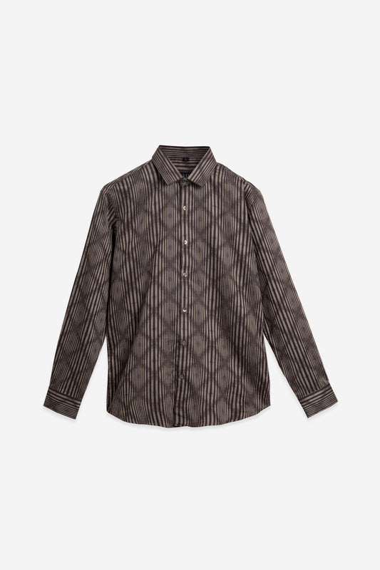 Premium Brown/Sage Satin Party Shirt. Vyne by Urban Thing.