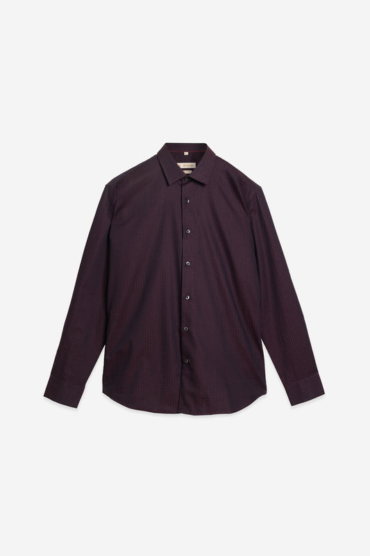 Burgundy Sophistication – 100% Cotton Jacquard Shirt. BE SHARP by Urban Thing