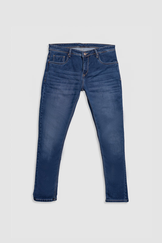 Urban Thing Mid Blue Stretch Denim Jeans – Whisker Washed Perfection
