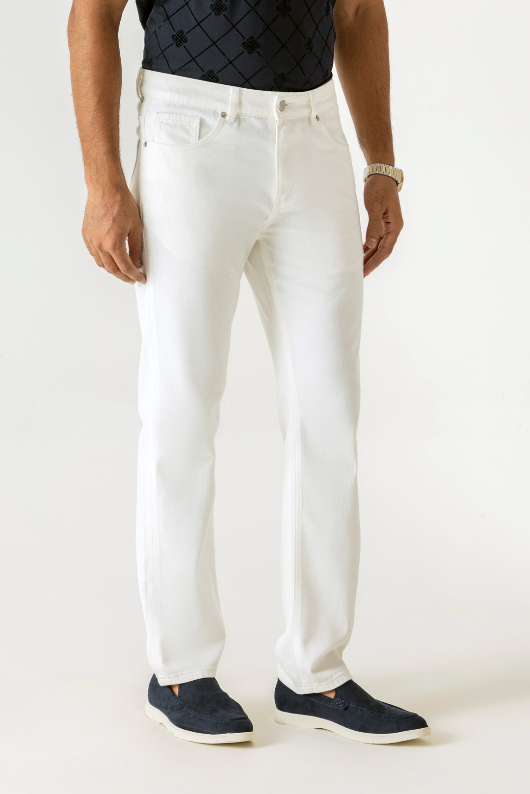 Slim Straight White Colour Regular Jeans