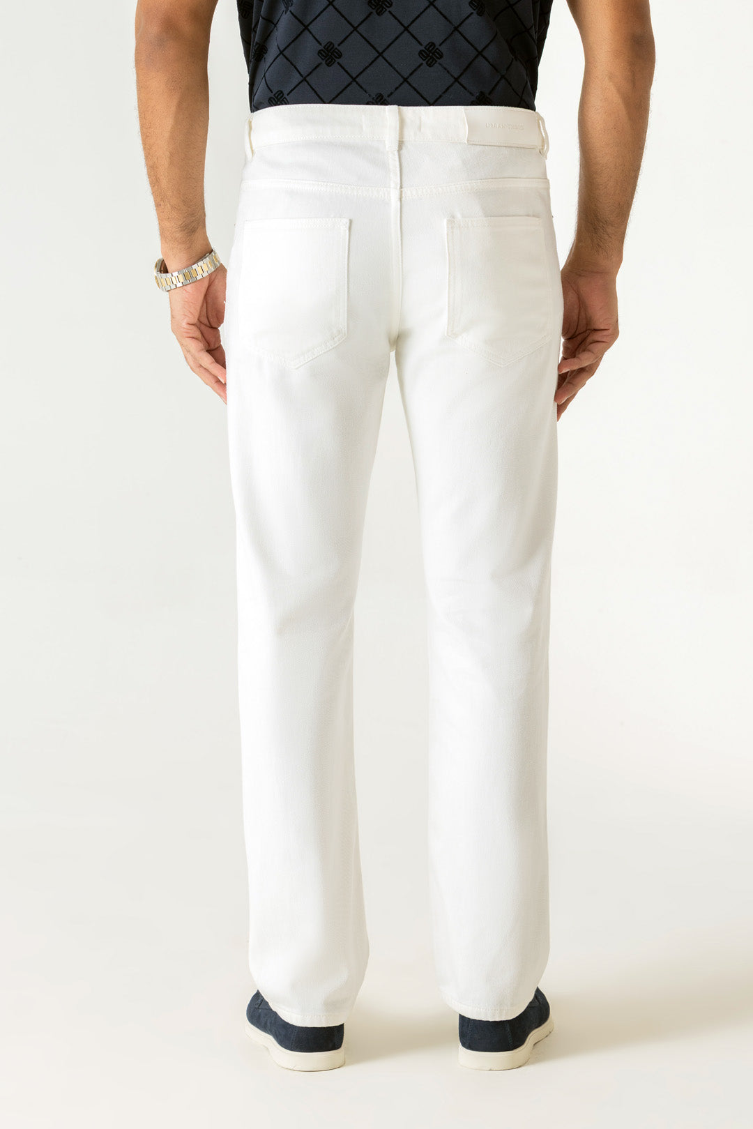 Slim Straight White Colour Regular Jeans
