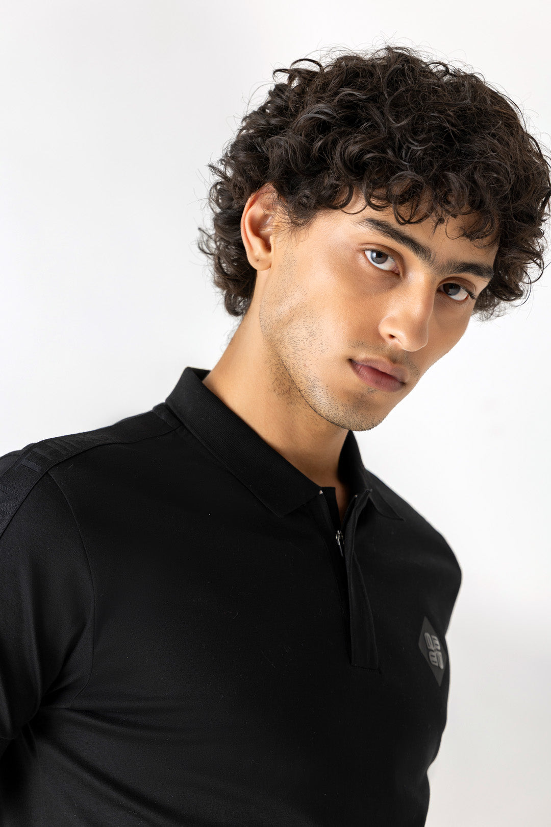 Gel Logo Print Black Colour Polo T-Shirt