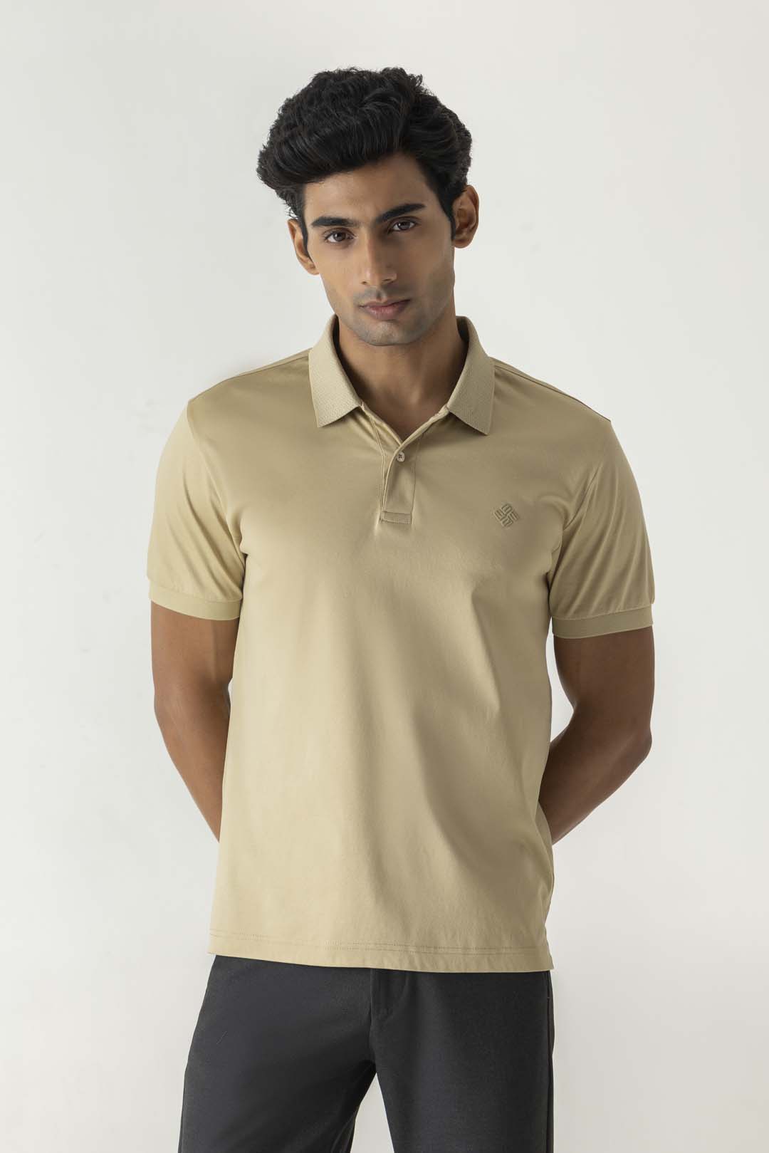 Gel Print Candied Ginger Colour Polo T-Shirt