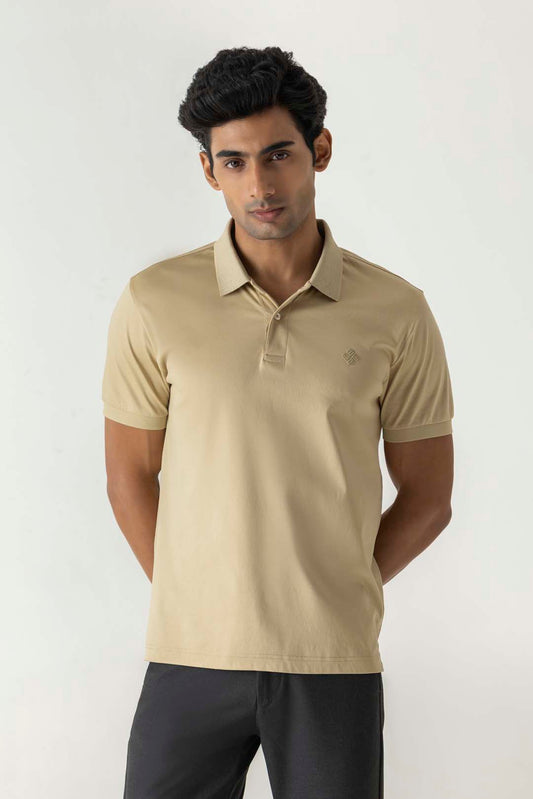 Gel Print Candied Ginger Colour Polo T-Shirt