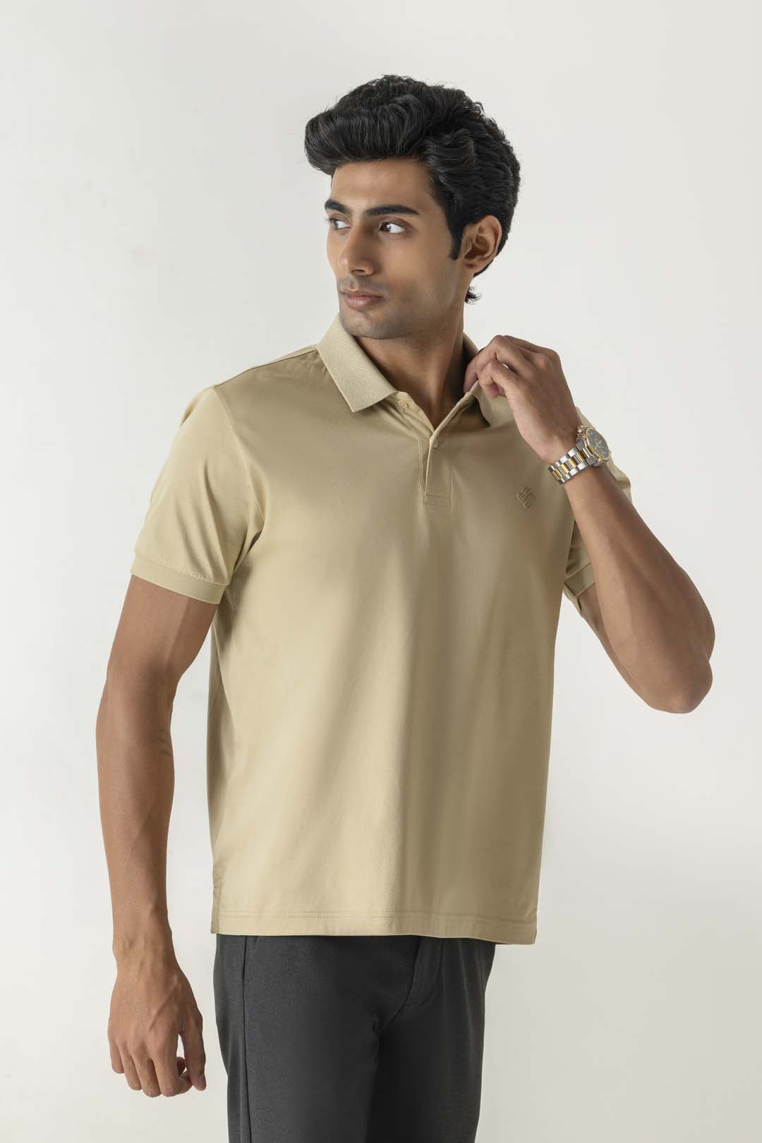 Gel Print Candied Ginger Colour Polo T-Shirt