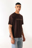 Legend Print Brown Colour Crew Neck Oversized T-Shirt