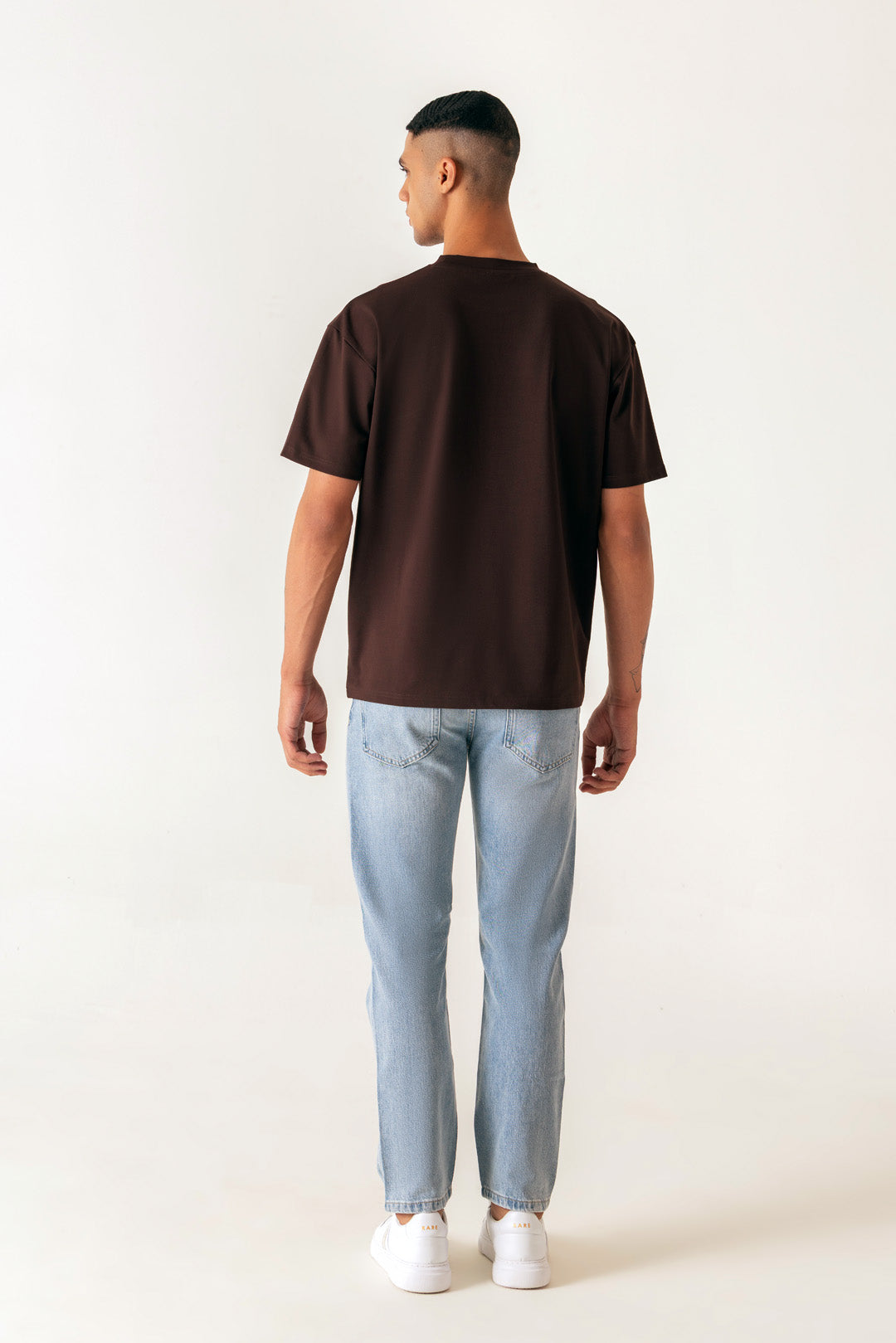 Legend Print Brown Colour Crew Neck Oversized T-Shirt