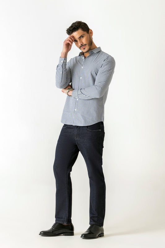 Loose Ankle Indigo Colour Regular Five Pocket Jeans