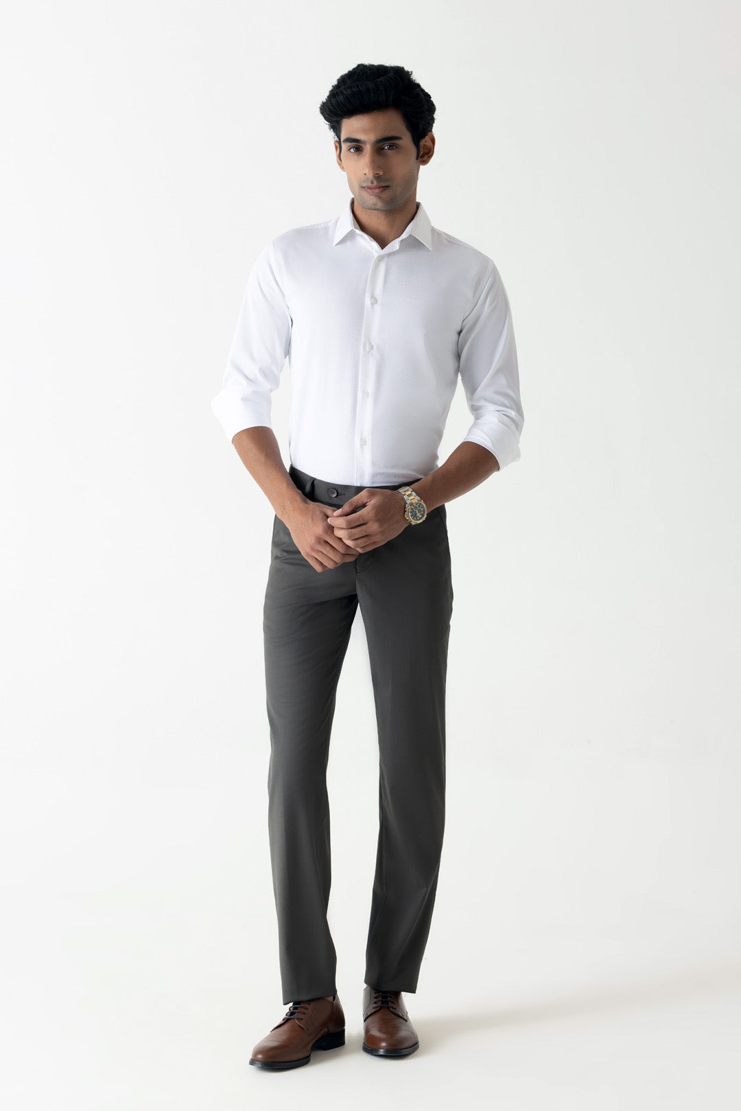Wrinkle Resistant White Colour Regular Slim Fit Full Sleeve Shirt