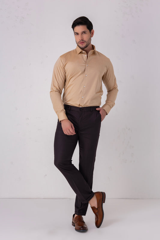 Beige Premium Cotton Formal Shirt. BE SHARP by Urban Thing.